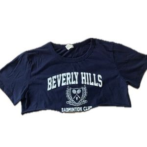 Beverly Hills Distressed Crop Tee
